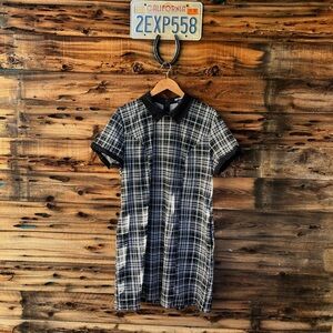 HOT TOPIC | B&W Plaid Grunge School Punk Dress 16